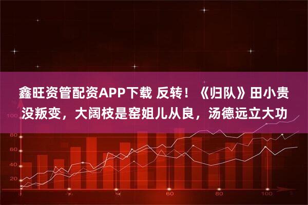 鑫旺资管配资APP下载 反转！《归队》田小贵没叛变，大阔枝是窑姐儿从良，汤德远立大功